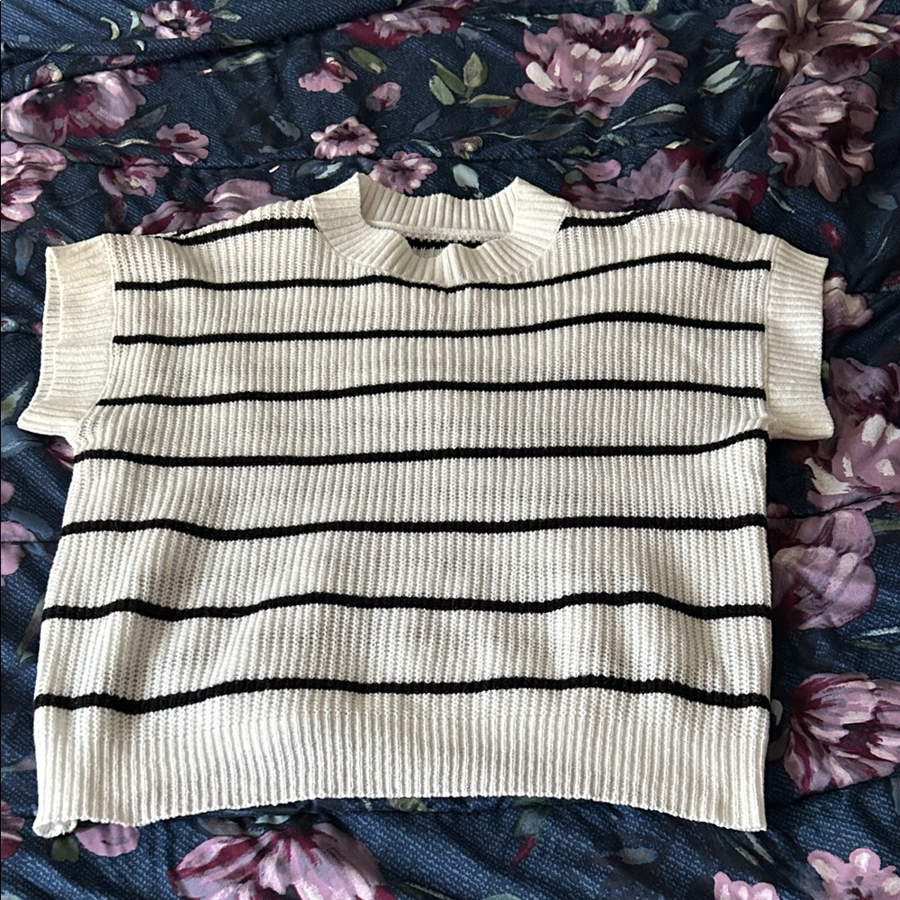 SHEIN Black and White Striped Sweater